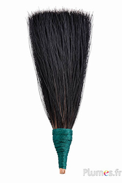 Decoratieve borstelpluim - lgt. 11 cm, br. 4 cm - zwart-crème